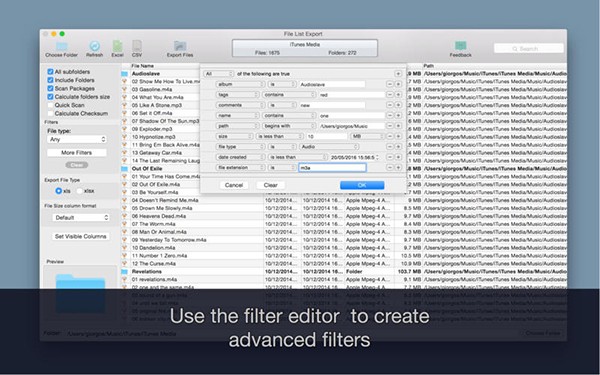 File List Export Mac