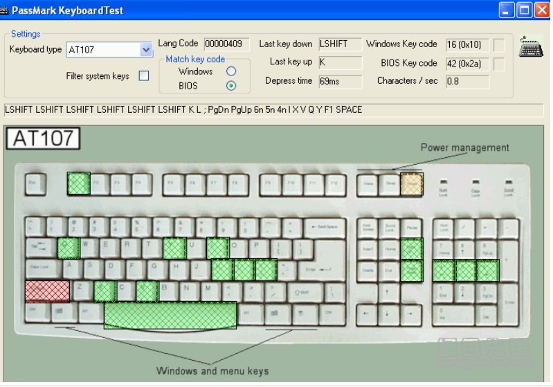 KeyboardTest(键盘测试工具)截图
