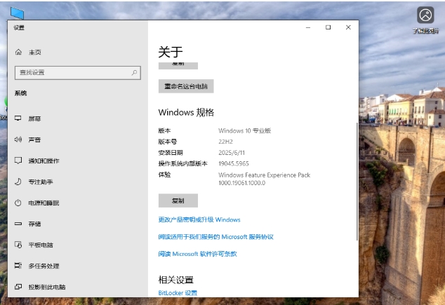 Windows 10 22H2 19045.5965 X64 专业版截图
