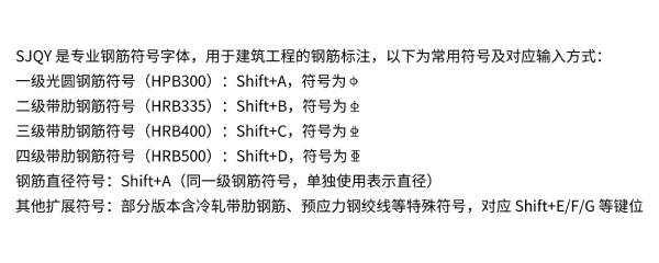 钢筋符号SJQY字体