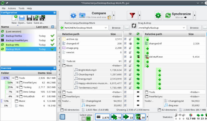 FreeFileSync（文件同步工具）截图