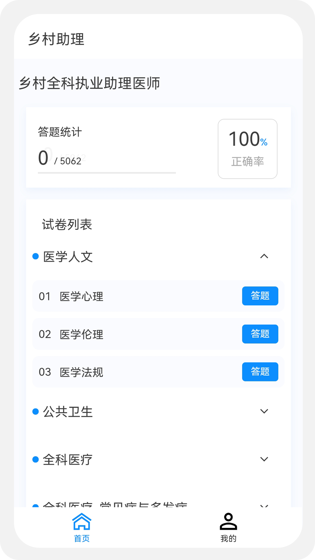 乡村助理执业医师100题库